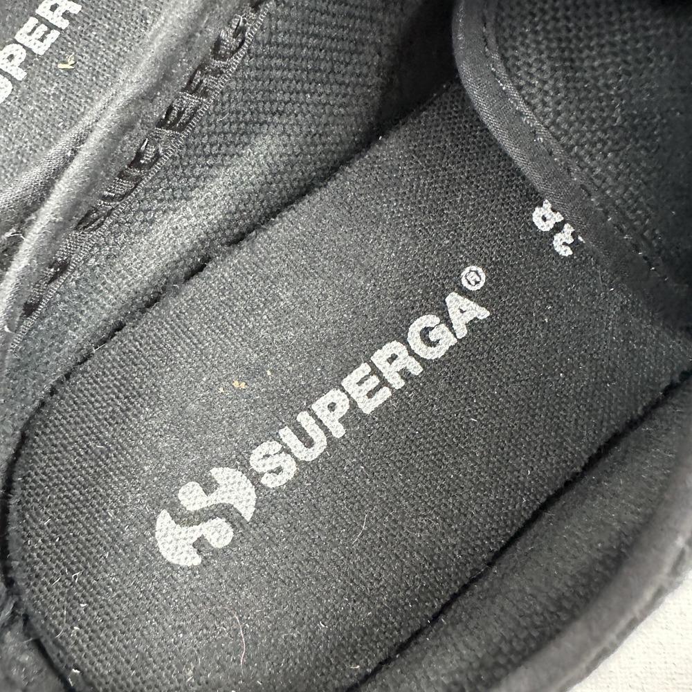 SUPERGA Black Canvas Slip On Mules Slide Sneakers Womens 7.5 Mens 6 Lace Up 2402 - Picture 7 of 12